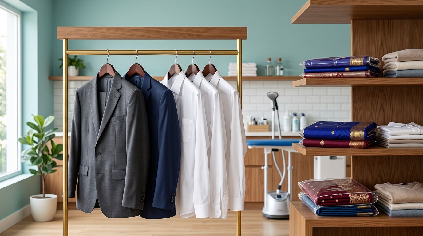 Professional garment care at Dominant Dry Cleaners